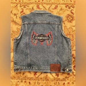 Vintage Harley Davidson Jean vest
